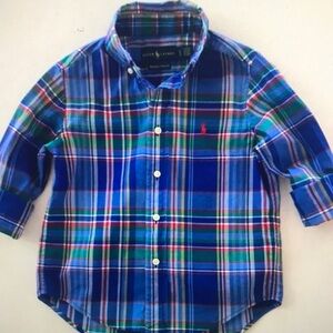 Ralph Lauren Blue and Green Button Down Shirt